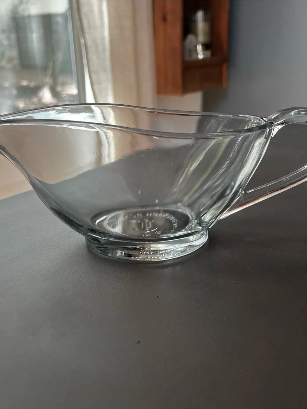 Vintage Anchor Hocking Clear Glass Gravy Boat